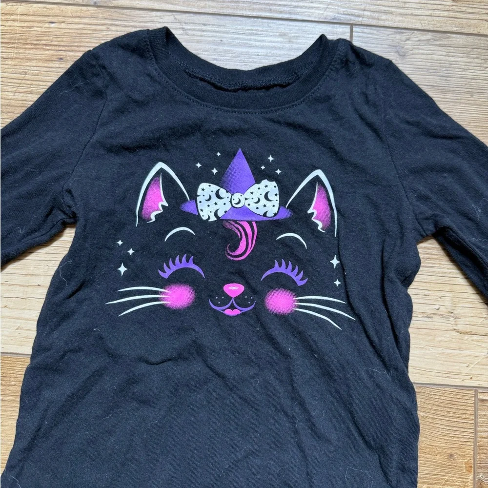 The Children's Place | Toddler Halloween Black Long Sleeve Cat Tee | 2T